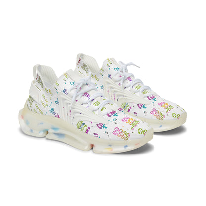 Women's Floral Mesh Mahjong Sneakers — Lightweight Breathable Running Shoes with Colorful Flower Pattern
