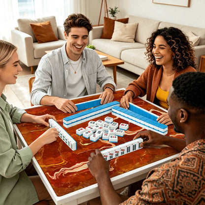 Mahjong Mat SleekSurface Geode Series 1- Red fires