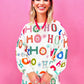 White Ho Ho Ho Letter Graphic Christmas Pajama Set