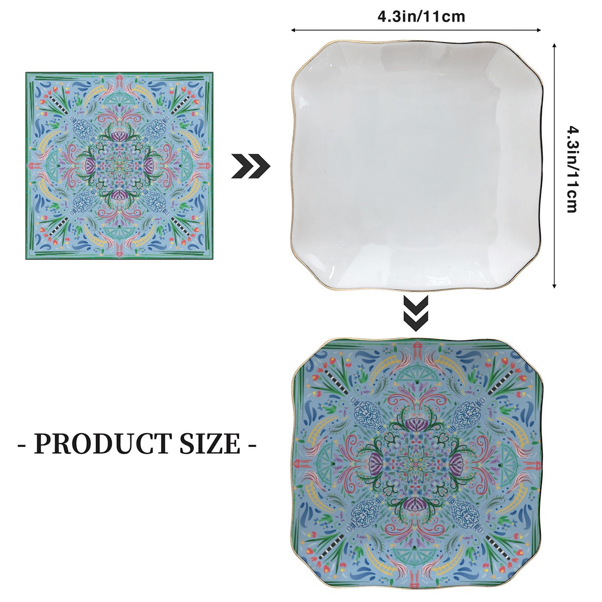 Scalloped Ceramic Mahjong Dice Tray in variety of patterns