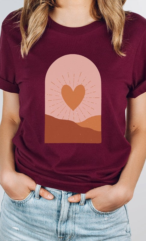 Boho Heart Sunrise Valentine PLUS SIZE Graphic Tee