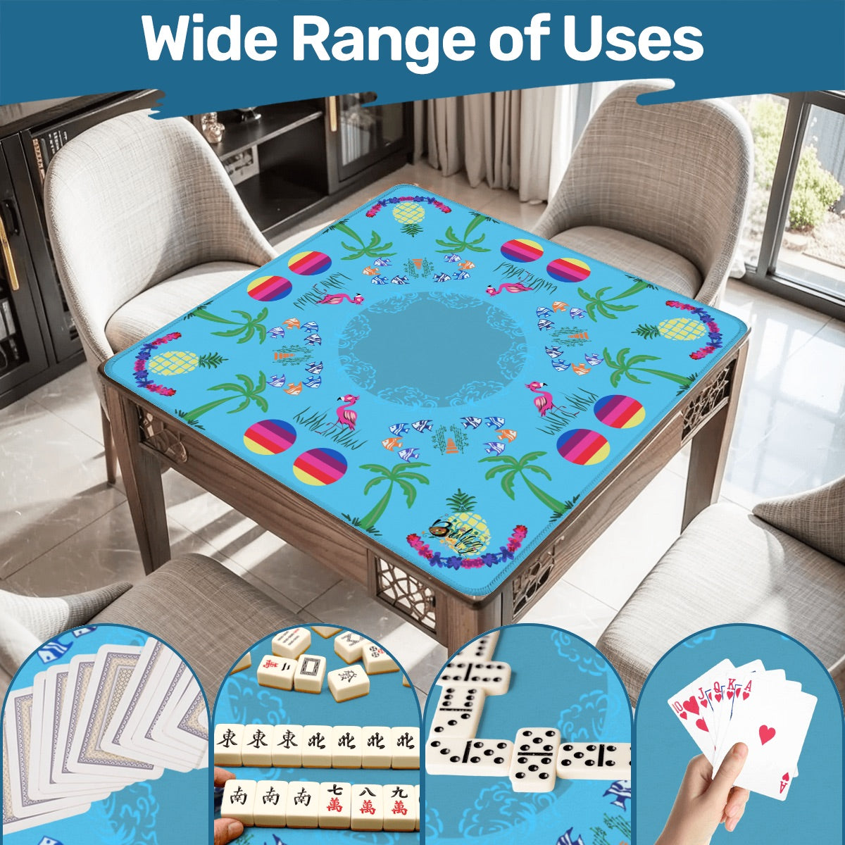 Beach inspired ‘zon Mahjong Mat 31.5"x31.5" (Ship Folded)