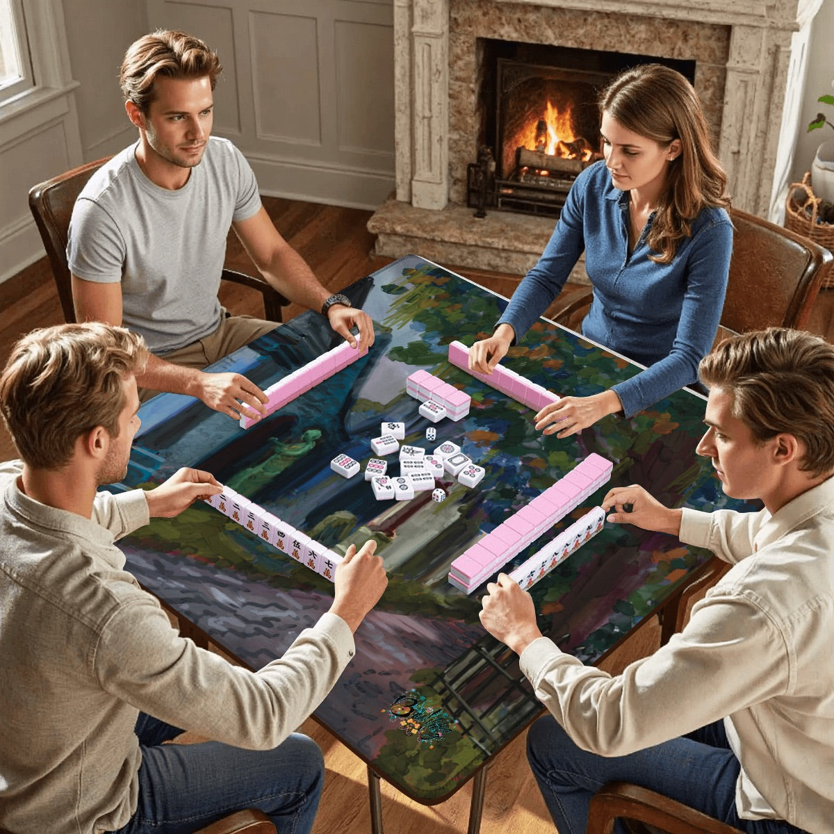 Mahjong Mat 33"x33" (Ship Rolled up) Haunting