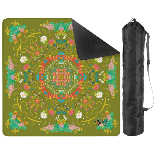2026 Spring Green without directions-Mini Travel Mahjong Mat 20.9"x20.9" (Ship Rolled up)