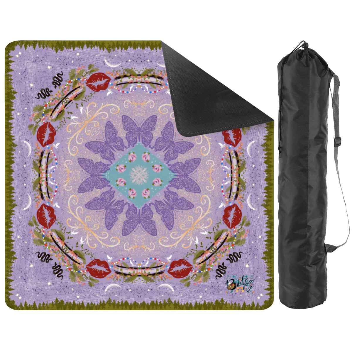 Dear Diary- lilac Mahjong Mat 31.5"x31.5" (Ship Rolled up)