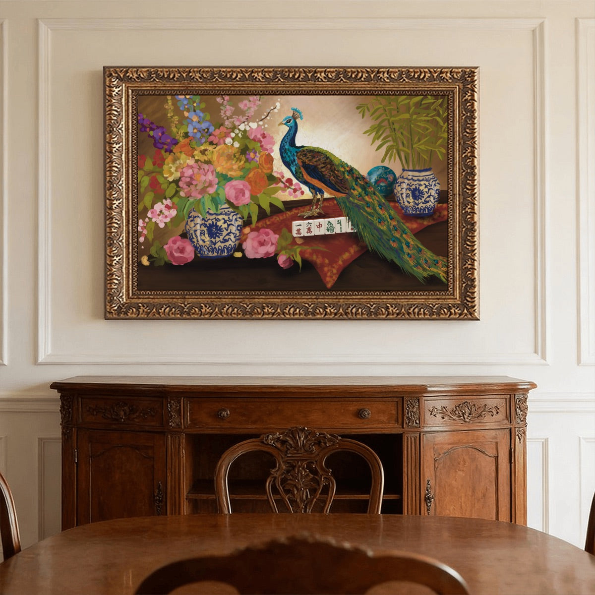 Vintage Gold Framed Canvas Prints Wall Art (3:2) (Made in USA) Bam Bird for the win by Brewtifully
