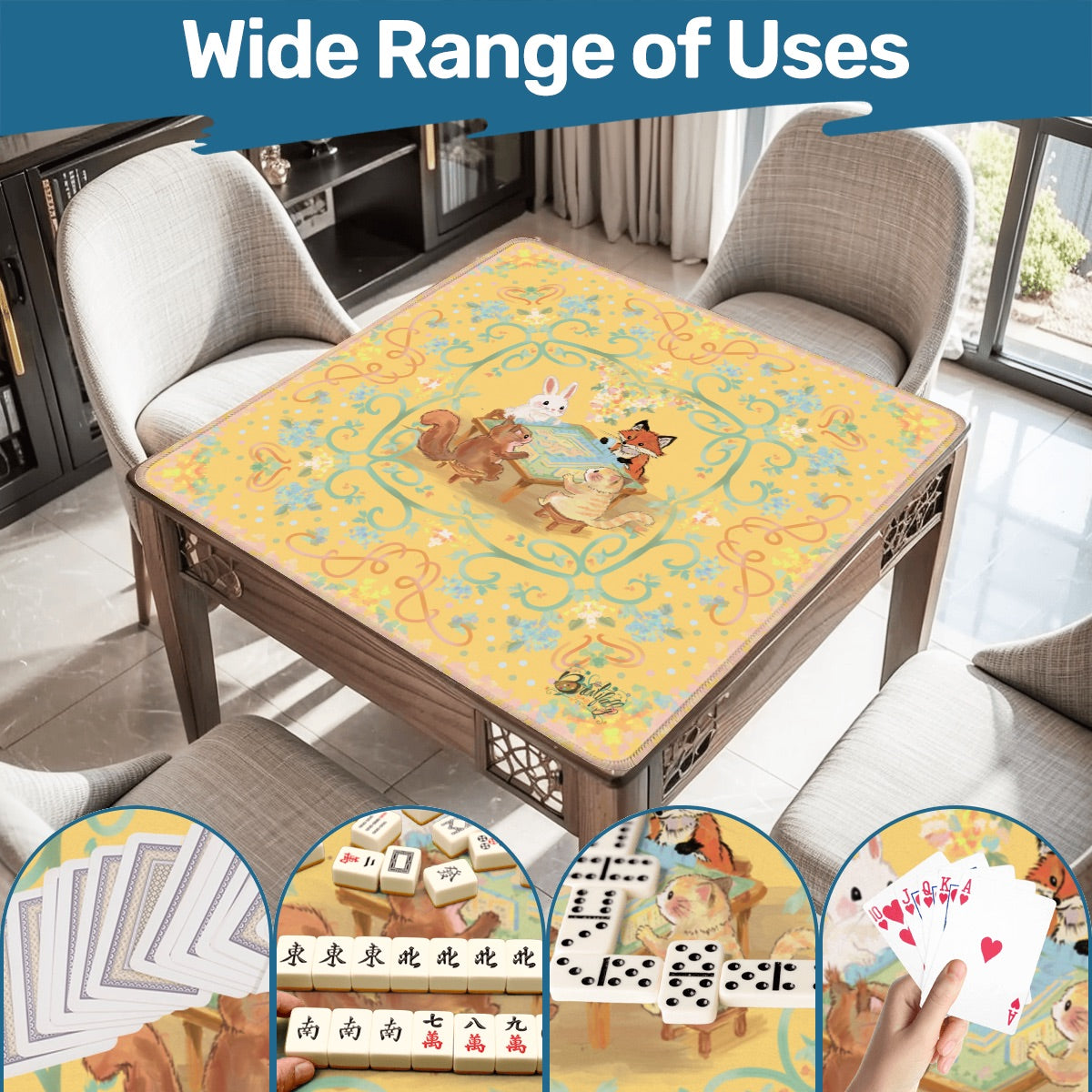 Pretty, pretty playgroup Mahjong Mat 31.5"x31.5" (Ship Rolled up)