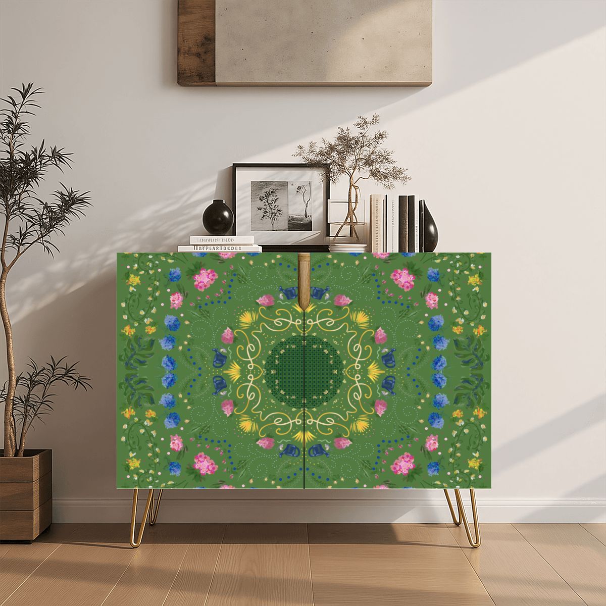 Wooden Storage Cabinet (Made in USA) Green Garden in the Village