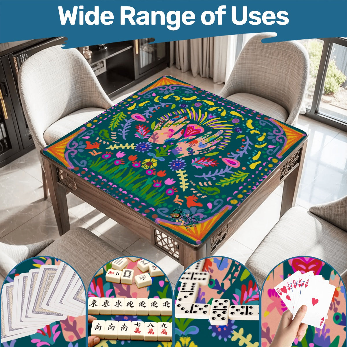 Folk Art Series-Mahjong Mat 31.5"x31.5" (Ship Rolled up)