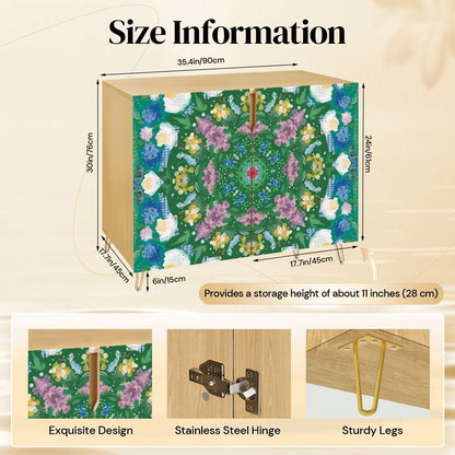 Wooden Storage Cabinet (Made in USA) Hydrangeas in Bloom