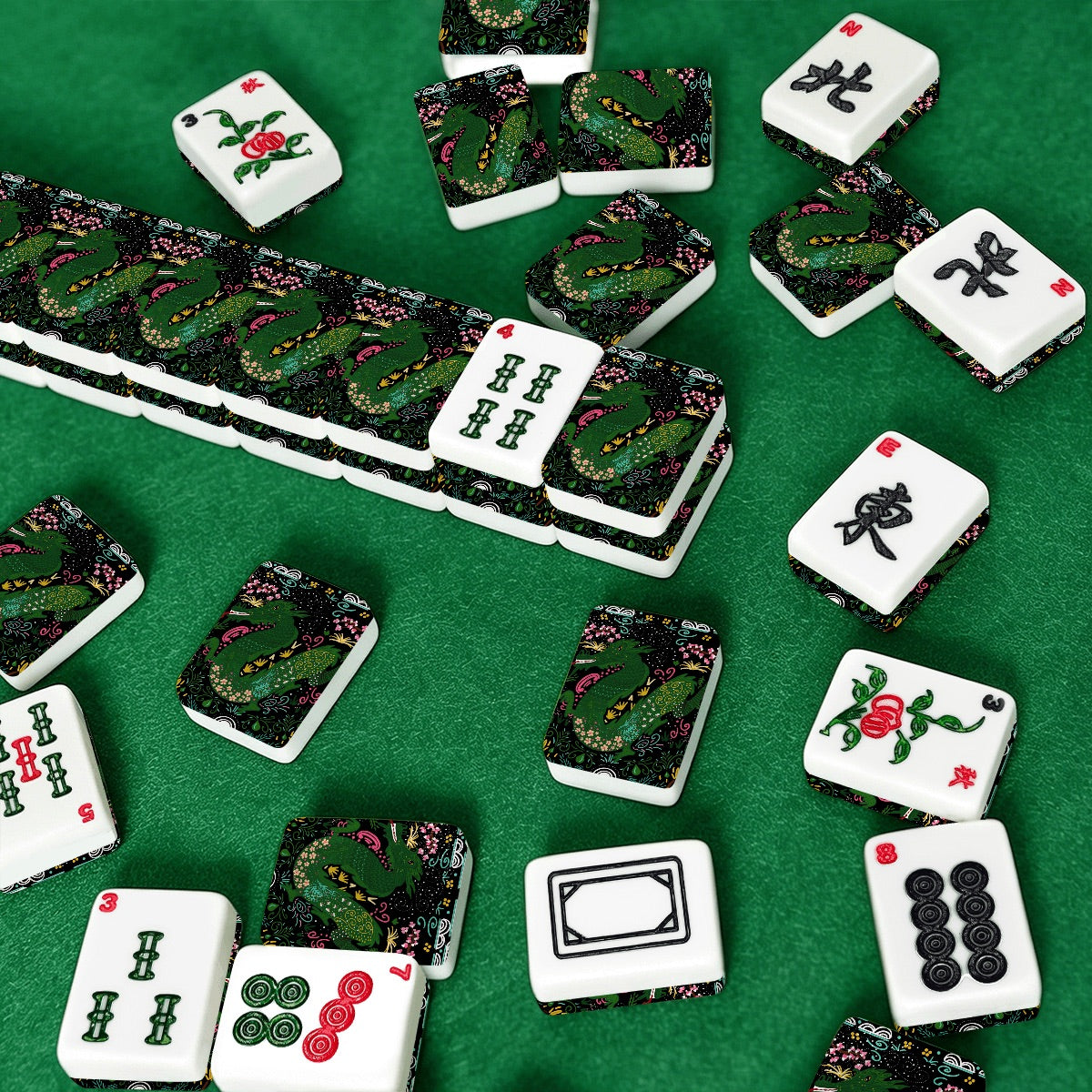 Folk Dragon American Mahjong Tiles