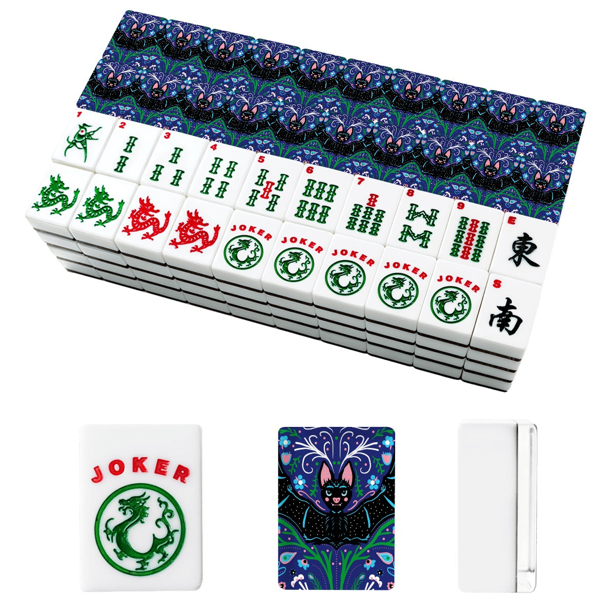 Folk Batty American Mahjong Tiles