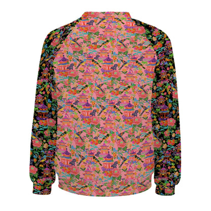 Raglan Crewneck Sweatshirts Women poppin pagoda multi