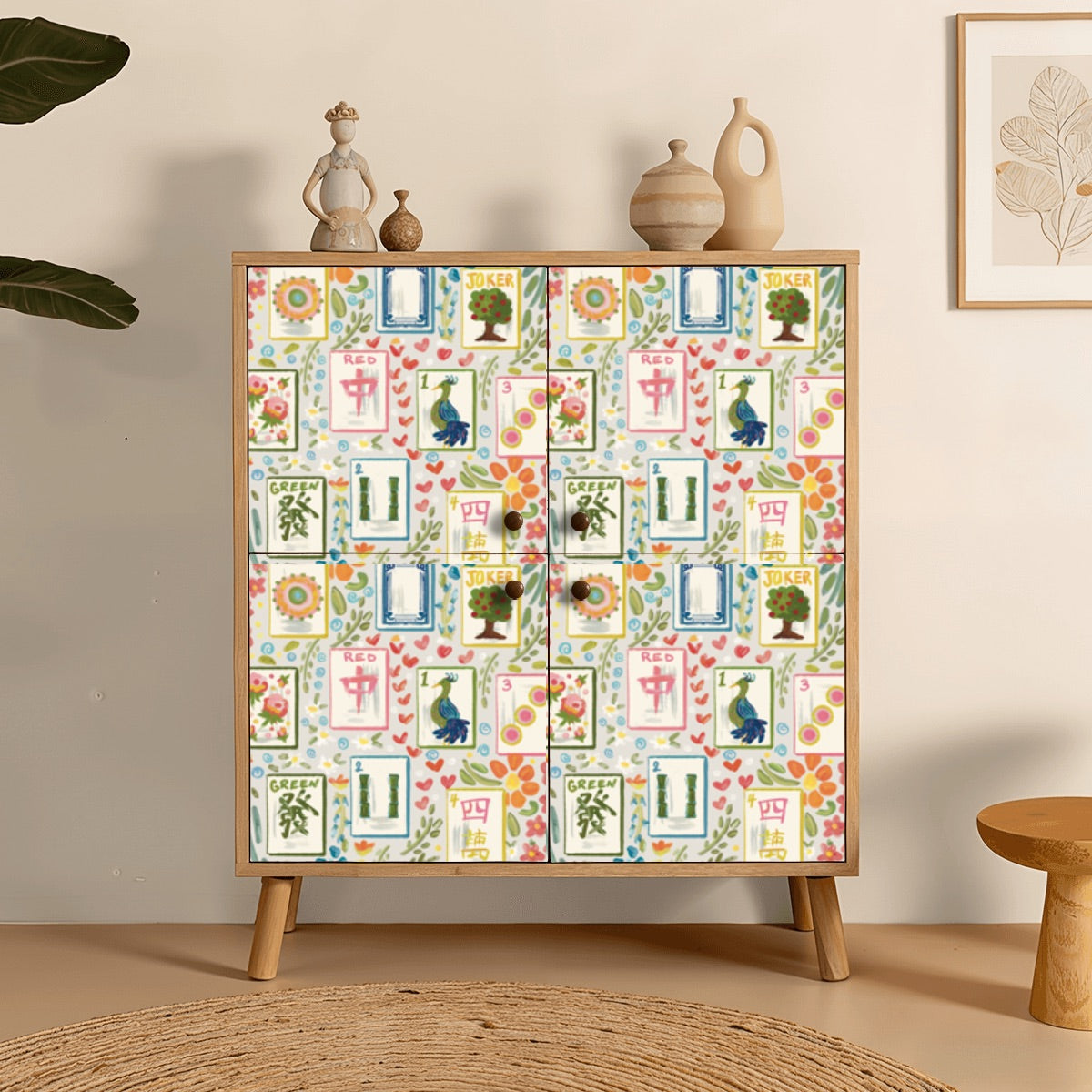 Peel and Stick Wallpaper 17.7"x118" -Mahjong