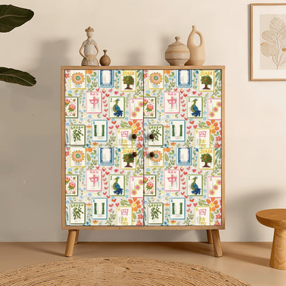 Peel and Stick Wallpaper 17.7"x118" -Mahjong