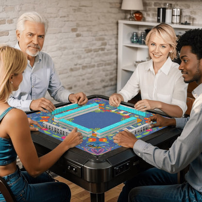 Mahjong Mat (Made in USA) Neon summer nights periwinkle