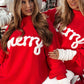 Fiery Red Merry Snowflake Pattern Christmas Turtleneck Sweater