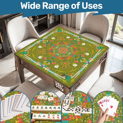 Mahjong Mat (Made in USA) Spring on Green w instructions