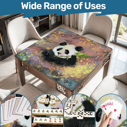 Mahjong Mat (Made in USA) Abstract Bamboo And Panda