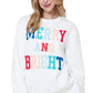 White Merry and Bright Quilted Sweatshirt