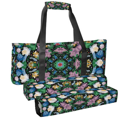 Mahjong Bag Set 3 Pcs Picnic in the flowers-on black