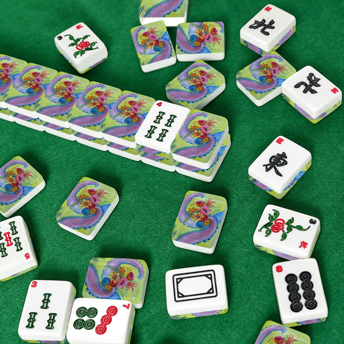 Watercolor octopus American Mahjong Tiles