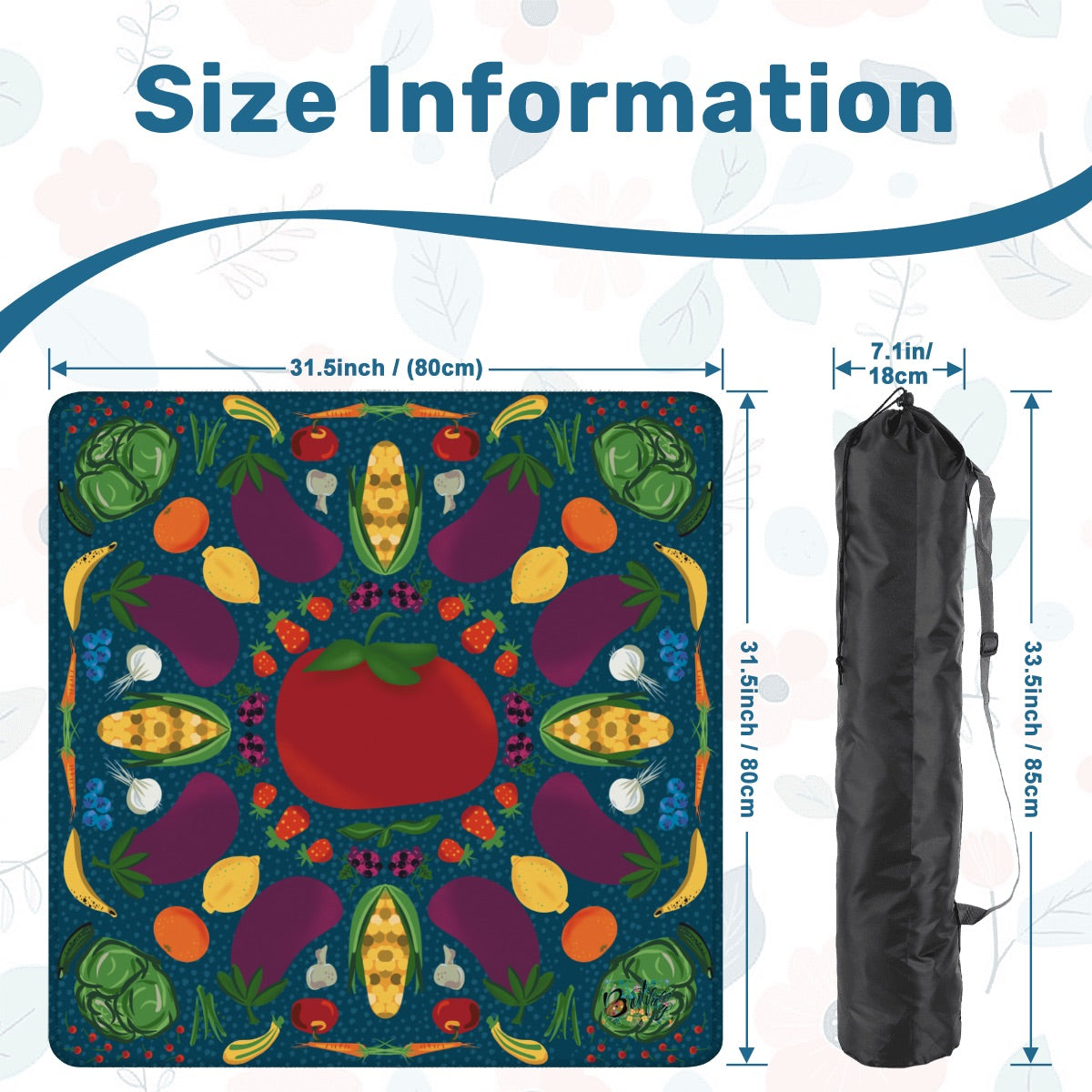 Farmers Market Mahjong Mat 31.5"x31.5" (Ship Rolled up)