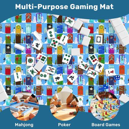 Mahjong Mat SleekSurface Holiday Neighborhood