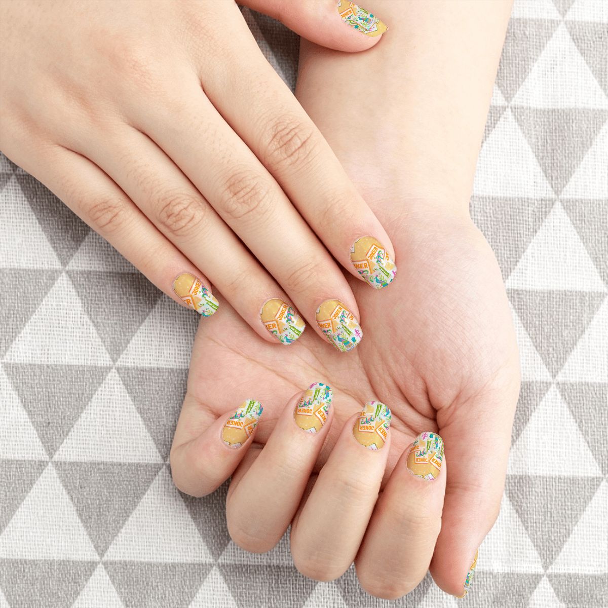 Yellow tiles Nail Stickers 100 Pcs