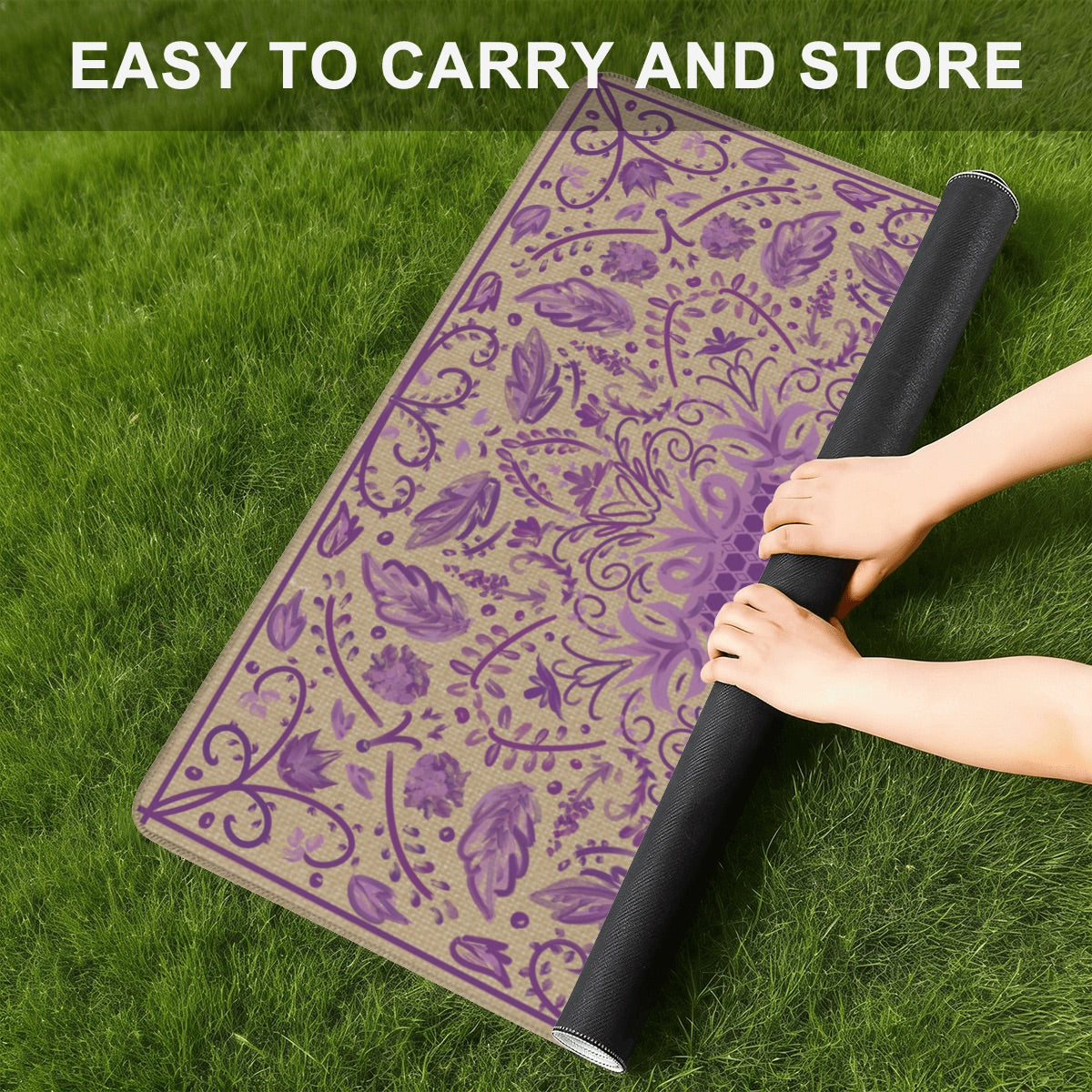 Mini Travel - Texture in Purple Mahjong Mat 20.9"x20.9" (Ship Rolled up)