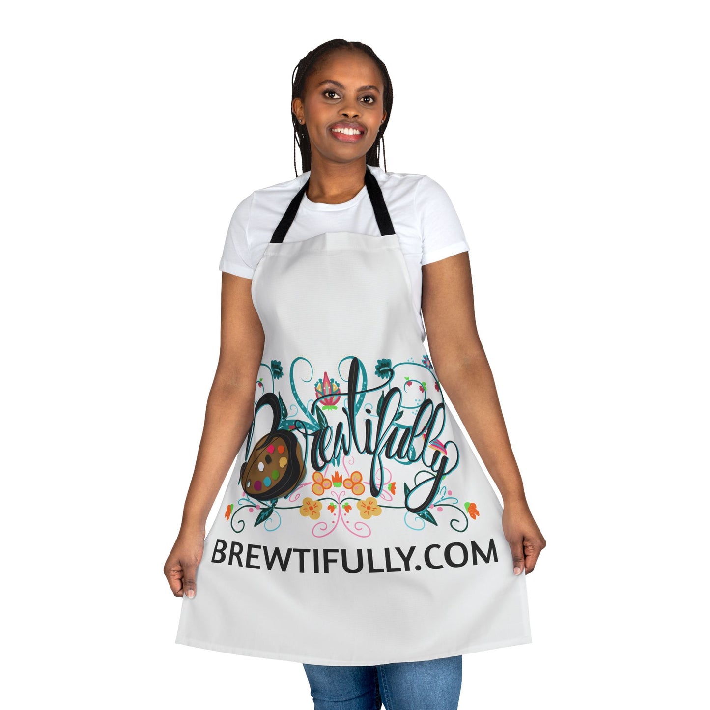 Brewtifully Apron, 5-Color Straps - White