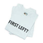 First Left? T‑Shirt — Funny Mahjong Directional Graphic Tee