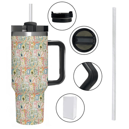 40oz Tumbler with Handle and Straw (Made in USA) - Multiple Designs