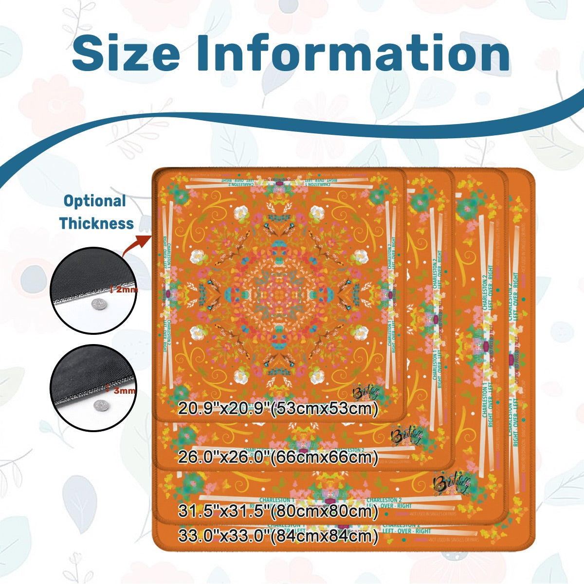 Mahjong Mat (Made in USA) Spring on Orange w instructions