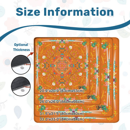 Mahjong Mat (Made in USA) Spring on Orange w instructions