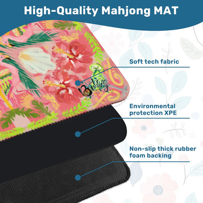 Summer flamingo on pink -Mini Travel Mahjong Mat 20.9"x20.9" (Ship Rolled up)