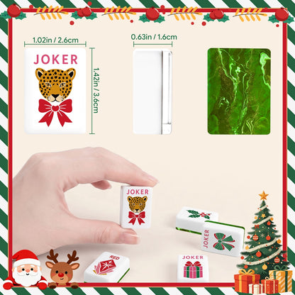 Geode Green Glam Holiday Christmas Mahjong Tiles