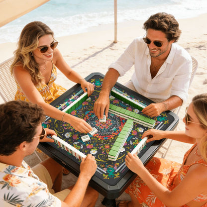 Summer on Slate- Mini Travel Mahjong Mat 20.9"x20.9" (Ship Rolled up)