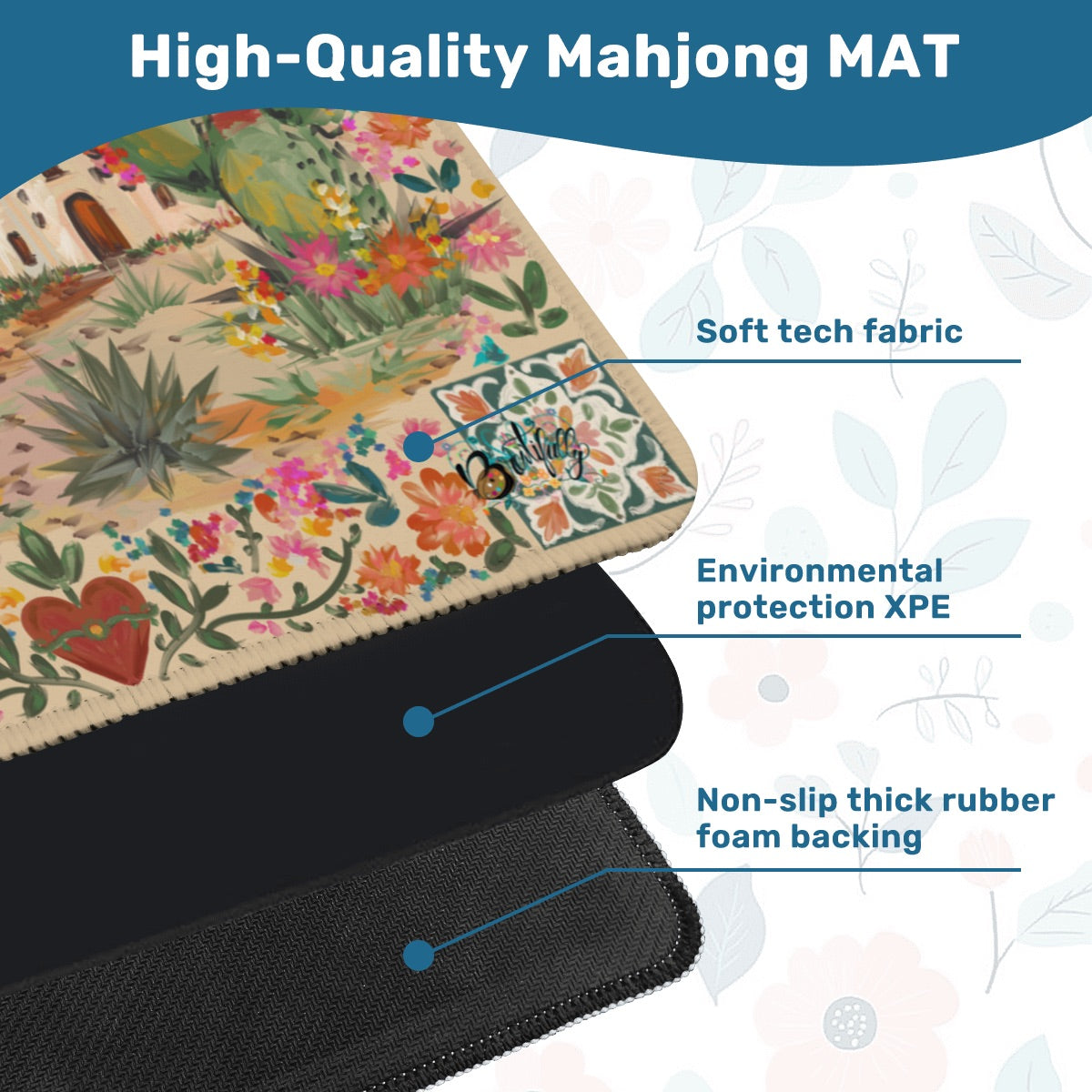 Southern Style Sunset-Mahjong Mat 31.5"x31.5" (Ship Rolled up)
