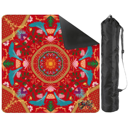 2026 Summer Design on Red-Mahjong Mat 31.5"x31.5" (Ship Rolled up)