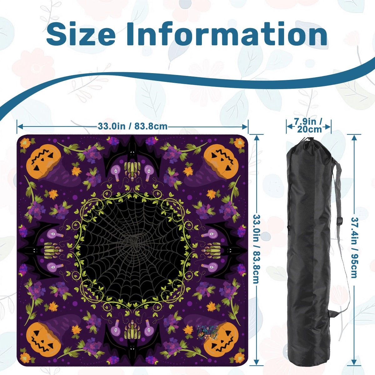 Purple Pumpkin Hex Mahjong Mat 33"x33" (Ship Rolled up)