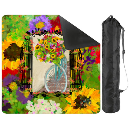 Mahjong Mat 31.5"x31.5" (Ship Rolled up)- Summer bicycle florals