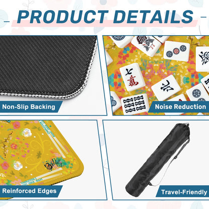 Mahjong Mat (Made in USA) Spring on Yellow w instructions