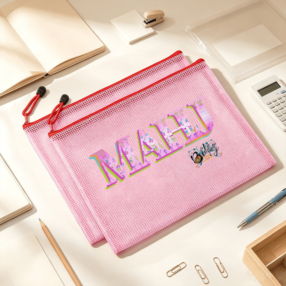 MAHJ by Brewtifully-A4 Mesh Zipper Pouch