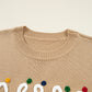 Smoke Gray Merry Colorful Dot Detail Christmas Dolman Sweater