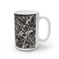 The Delamater Series -Abstract Black & Gray Splatter Ceramic Mug – Modern Scribble Pattern, 11oz/15oz