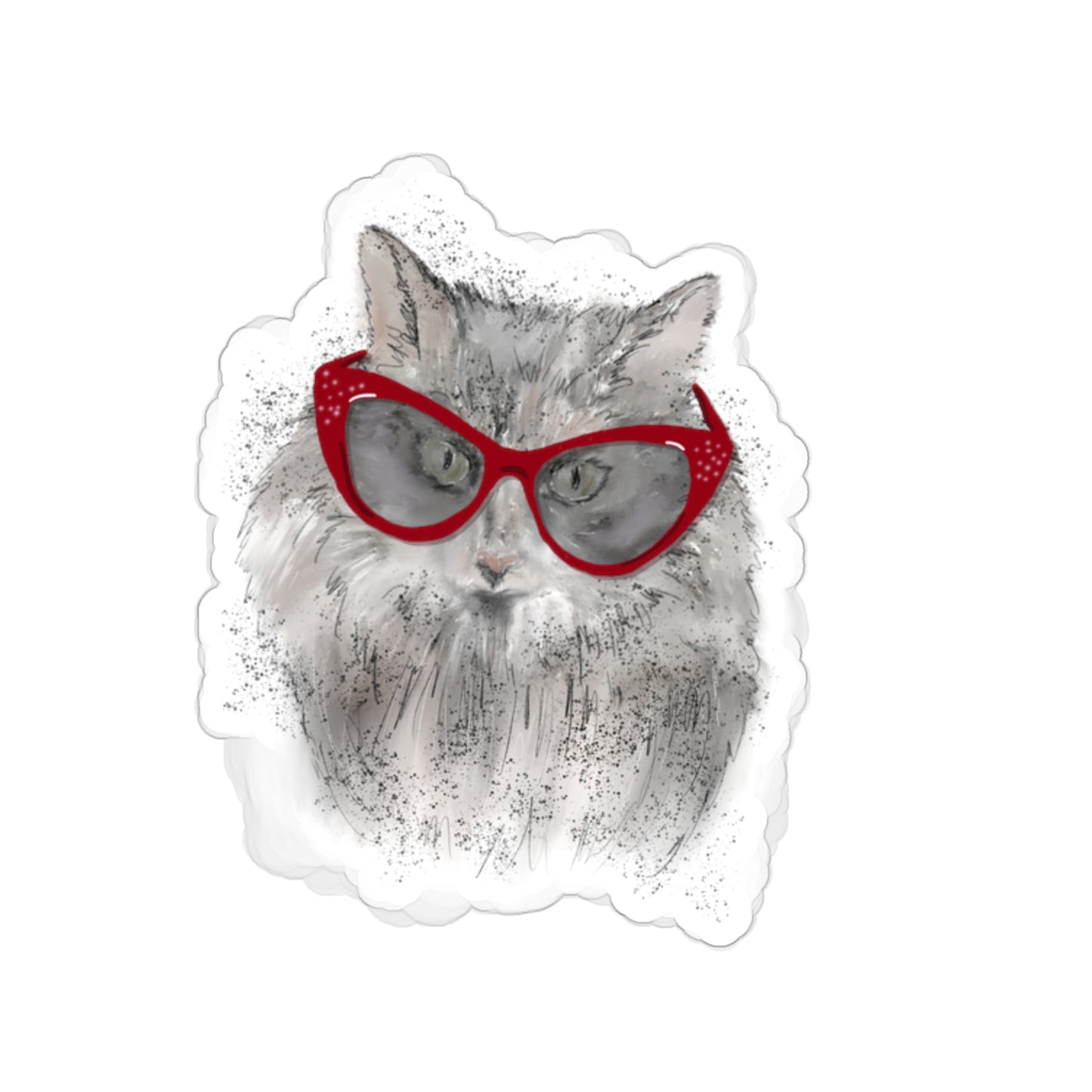 Catty Glasses Kiss-Cut Stickers