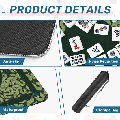 Green grass snake Custom Mahjong Mat 31.5"x31.5" (Ship Rolled up)