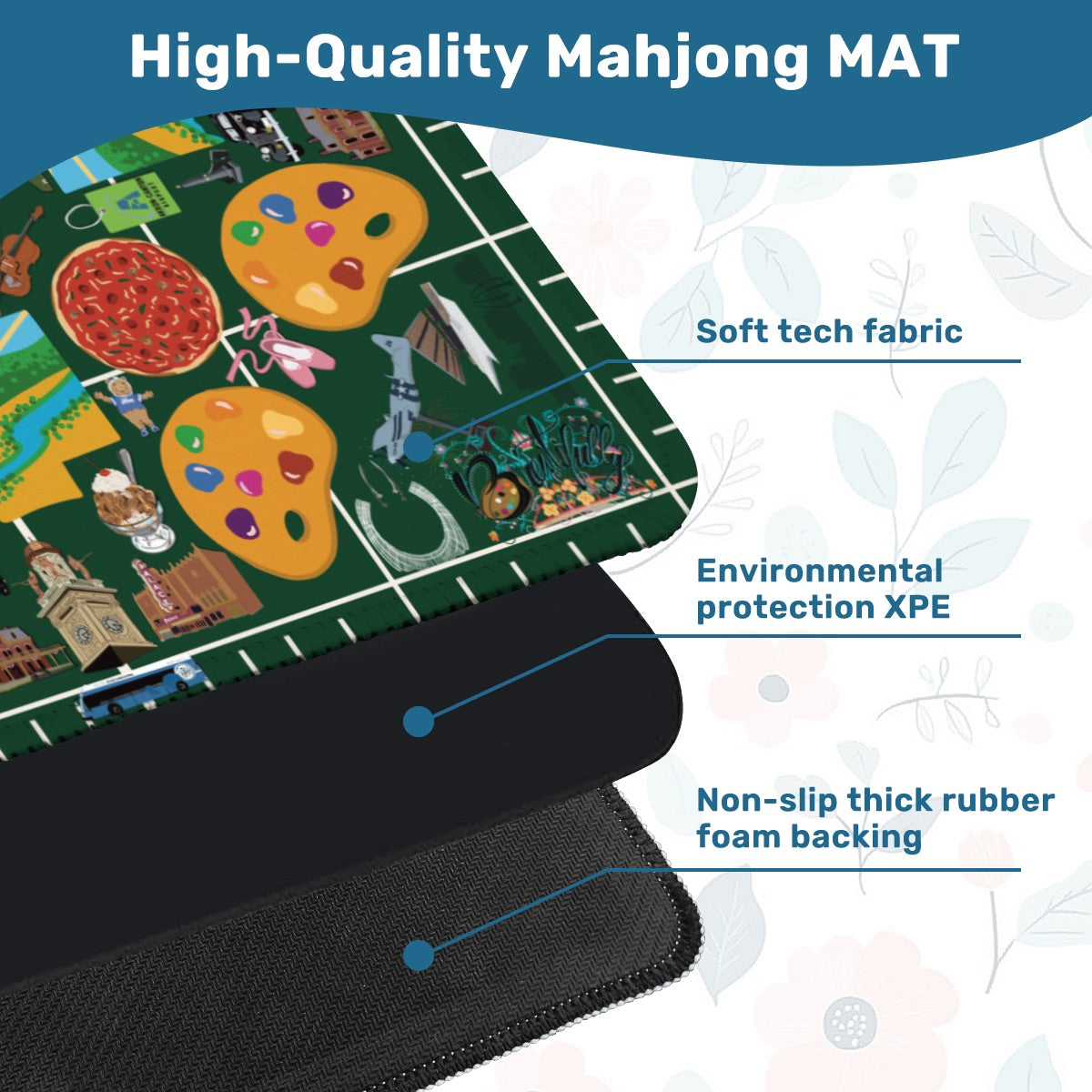 Stark County, Ohio Mahjong Mat 31.5"x31.5" (Ship Rolled up)