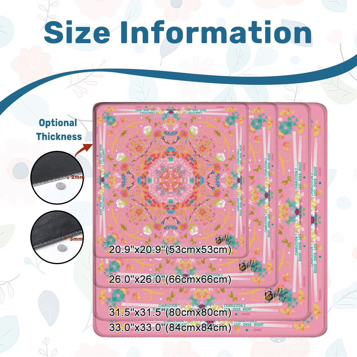Mahjong Mat (Made in USA) Spring on Pink w instructions